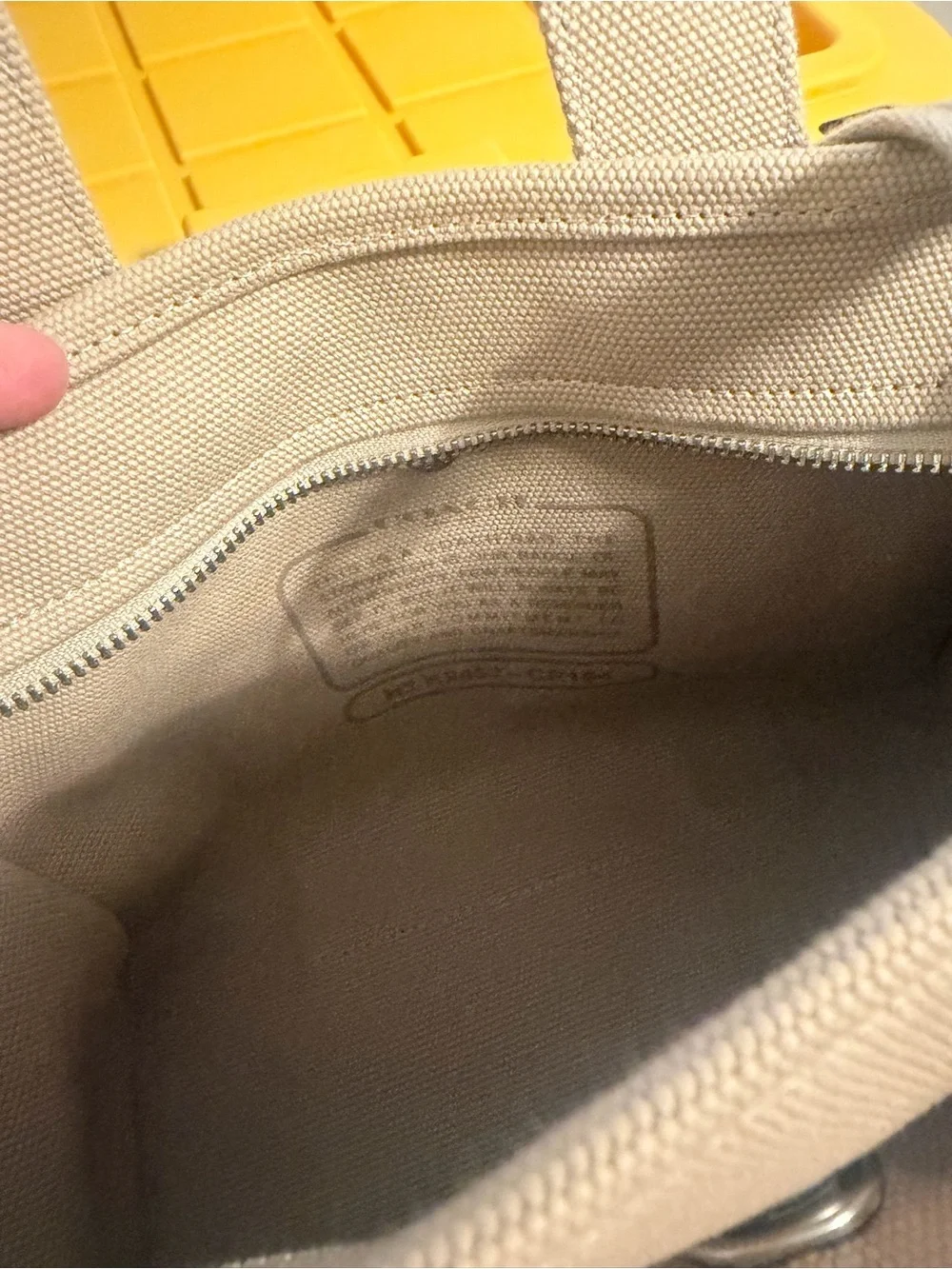 Coach Beige Canvas Mini Tote with Embroidered Logo